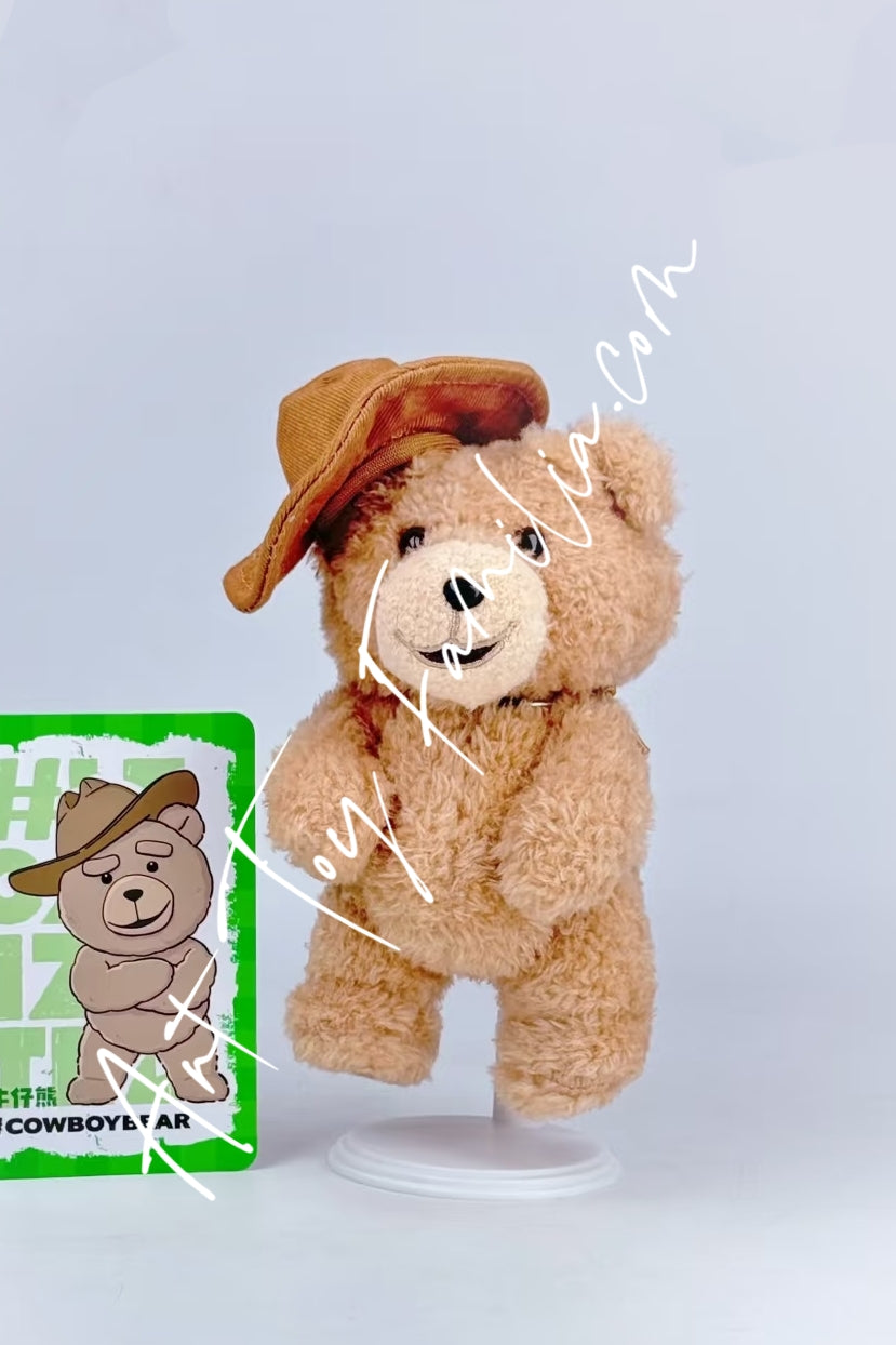 Popmart Ted2 Teddy Bear Action Plush Pendant Series Cowboy Bear