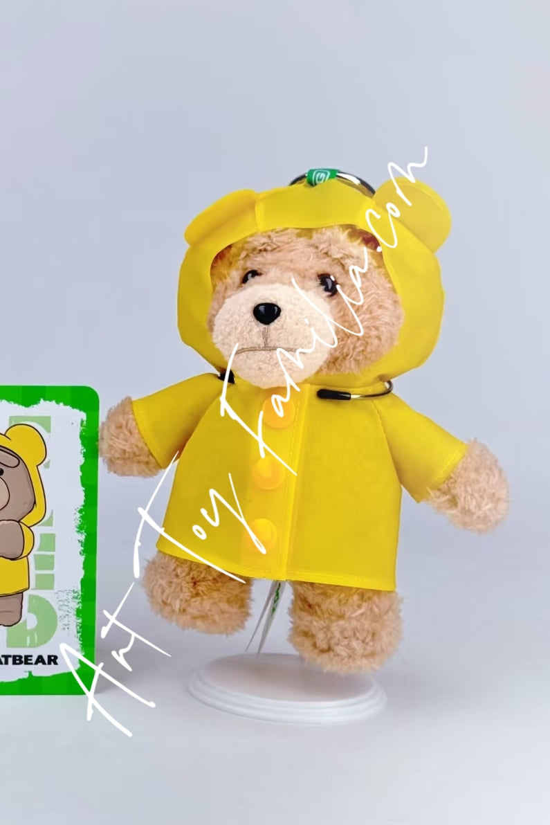Popmart Ted2 Teddy Bear Action Plush Pendant Series Raincoat Bear