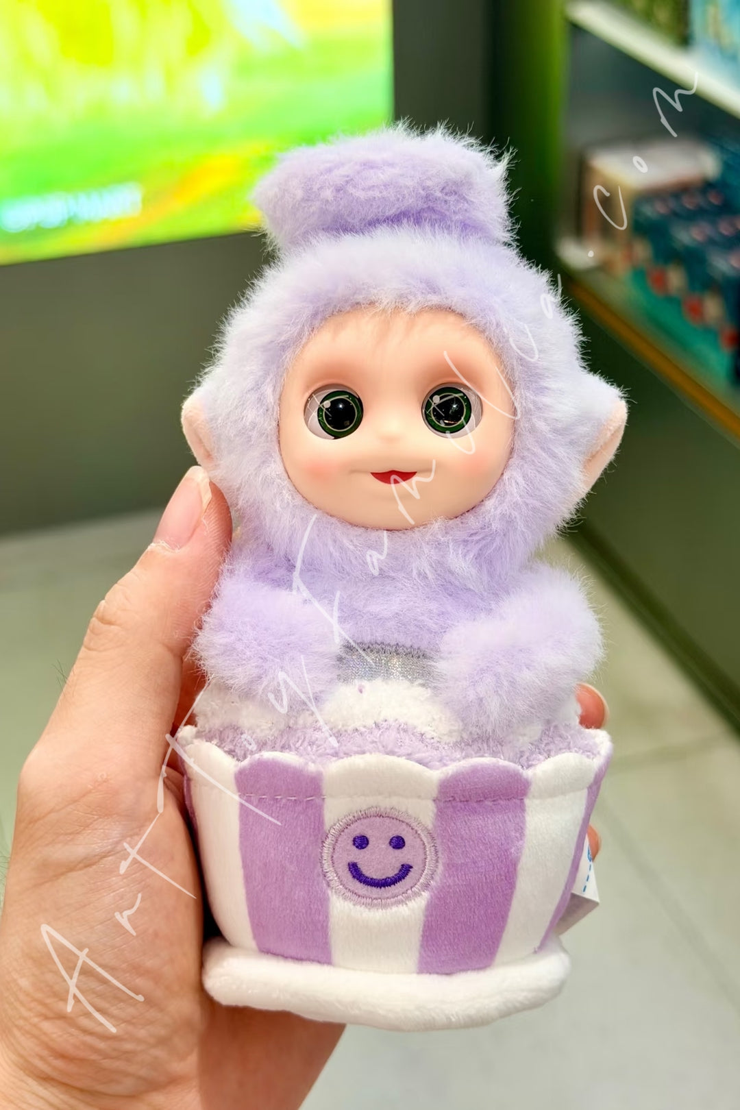 Popmart Teletubbies Afternoon Tea Diary Series Vinyl Plush Pendant Tinky Winky's Taro Cake