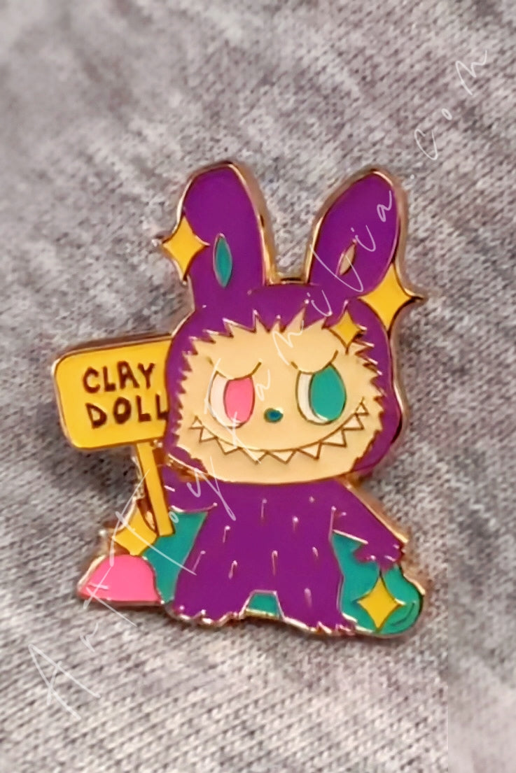 Popmart The Monster Labubu Toys Series Badge Clay Doll