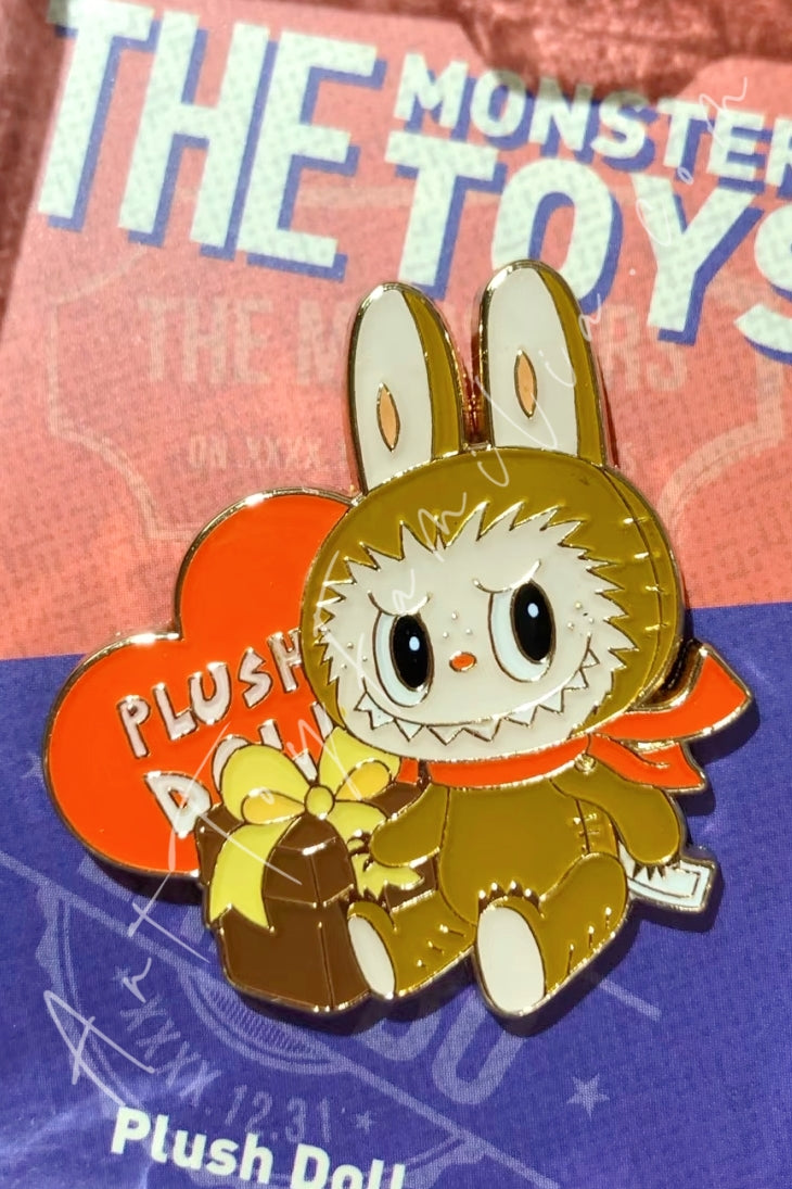 Popmart The Monster Labubu Toys Series Badge Plush Doll