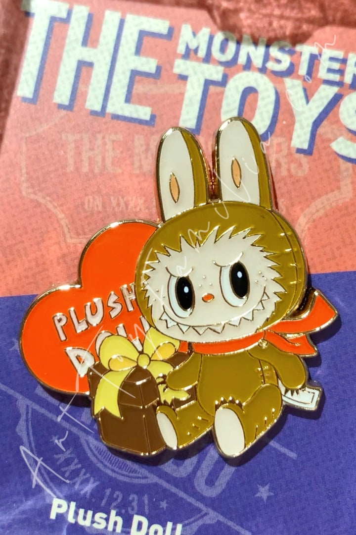 Popmart The Monster Labubu Toys Series Badge Plush Doll