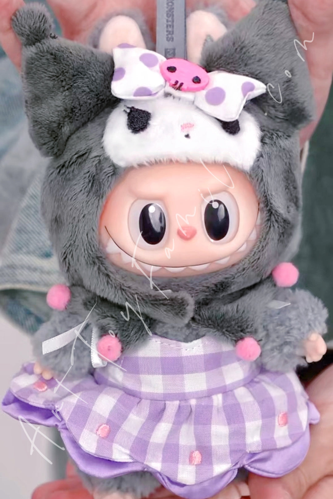 Popmart The Monsters × Hello Kitty and Friends Series Vinyl Plush Pendant Kuromi