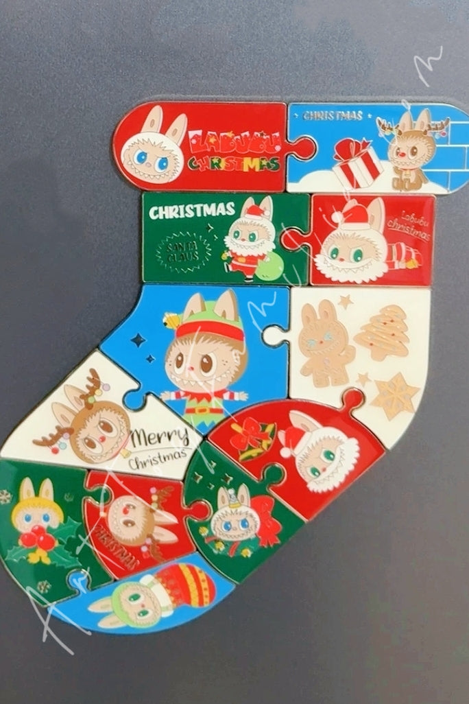 Popmart The Monsters Labubu 2021 Christmas Fridge Magnet Series Fullset-Regular Style