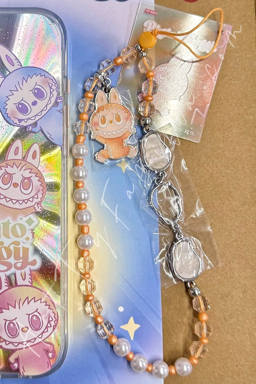 Popmart The Monsters Labubu Big into Energy Series Phone Charm Happiness