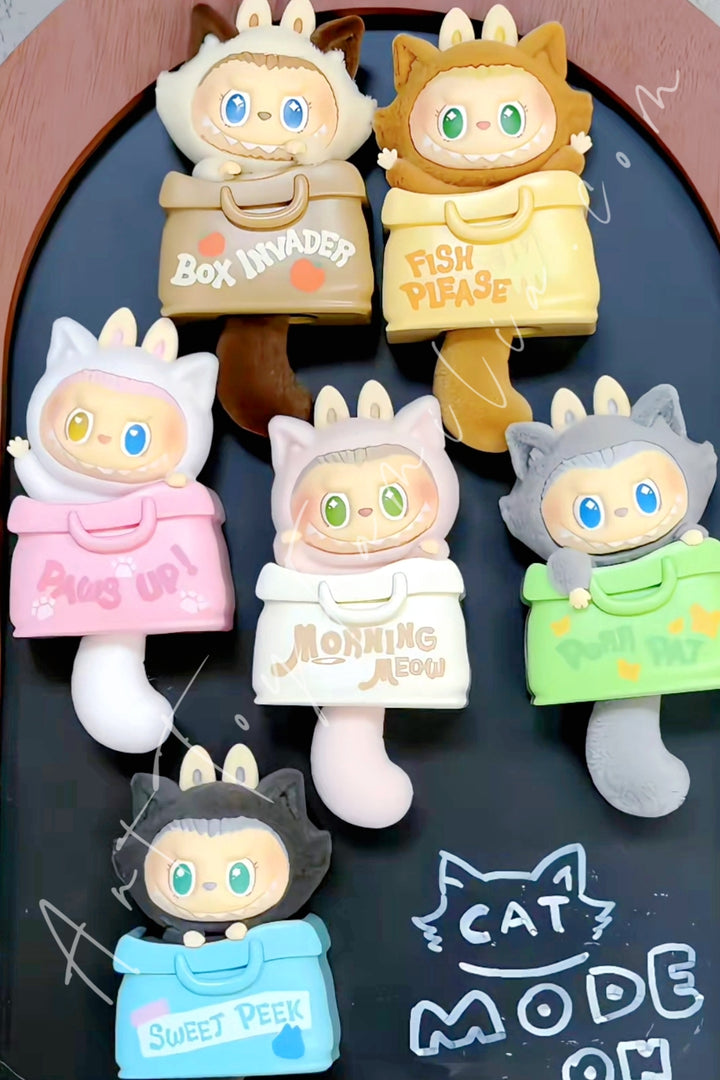 Popmart The Monsters Labubu Cat Mode On Series Fridge Magnet Blind Box Sealed Full Set