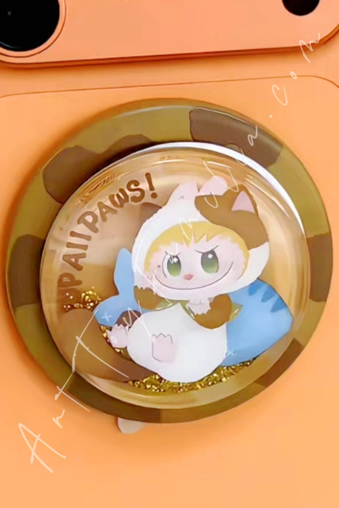Popmart The Monsters Labubu Cat Mode On Series Magnetic Phone Holder Blind Box Calico Kitty