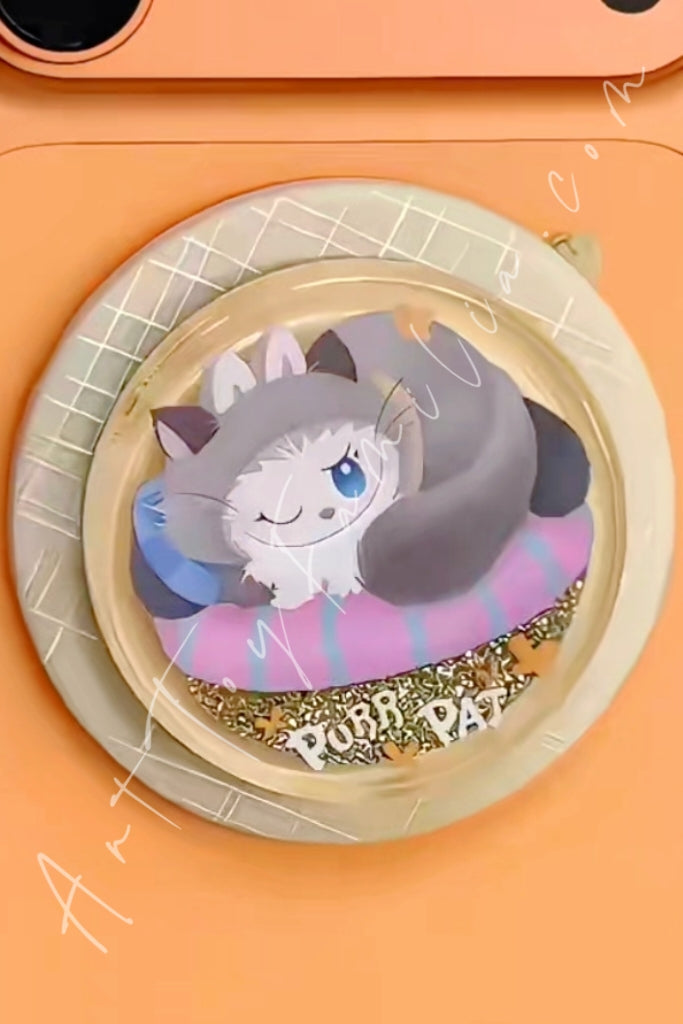 Popmart The Monsters Labubu Cat Mode On Series Magnetic Phone Holder Blind Box Ragdoll Kitty