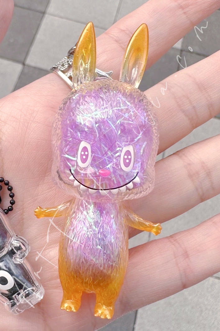 Popmart The Monsters Labubu Classic Mini Labubu Keychain Series Orange Purple