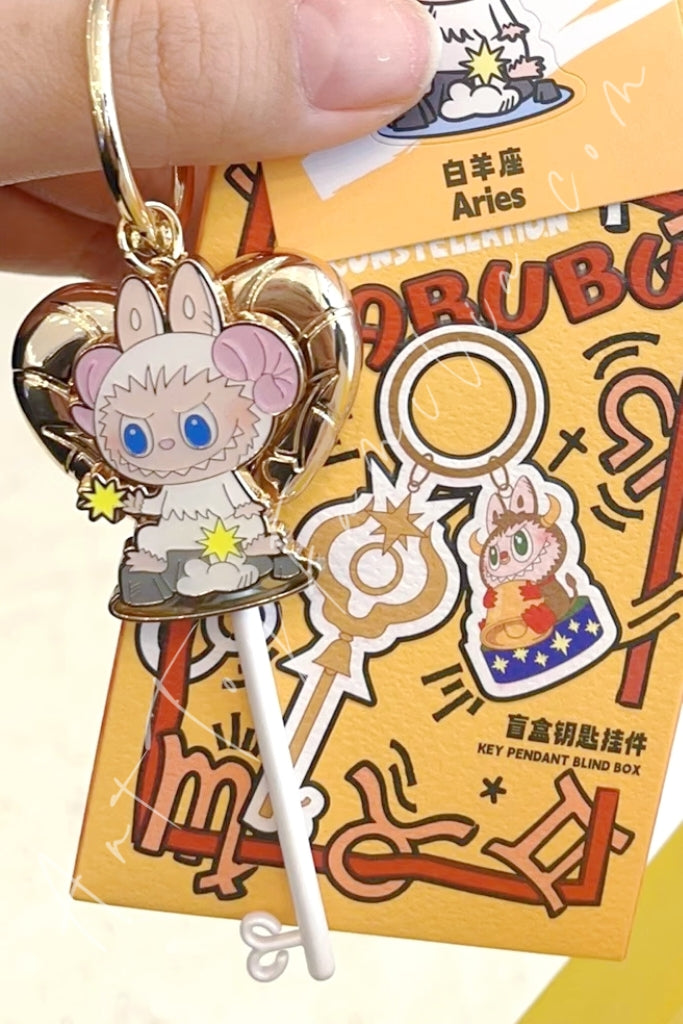 Popmart The Monsters Labubu Constellation Series Key Pendant Aries