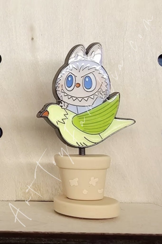 POP MART - The Monsters Labubu Fall in Wild Series Badge - 春天野在家系列徽章 Crotalaria - 青鸟草