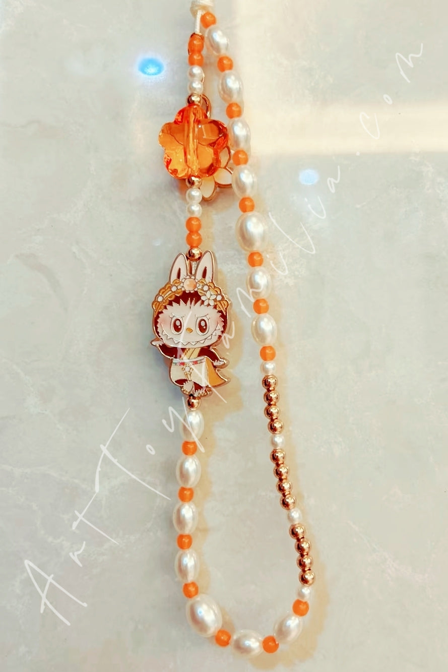 Popmart The Monsters Labubu Good Luck To You Series Phone Charm Dancing Joy