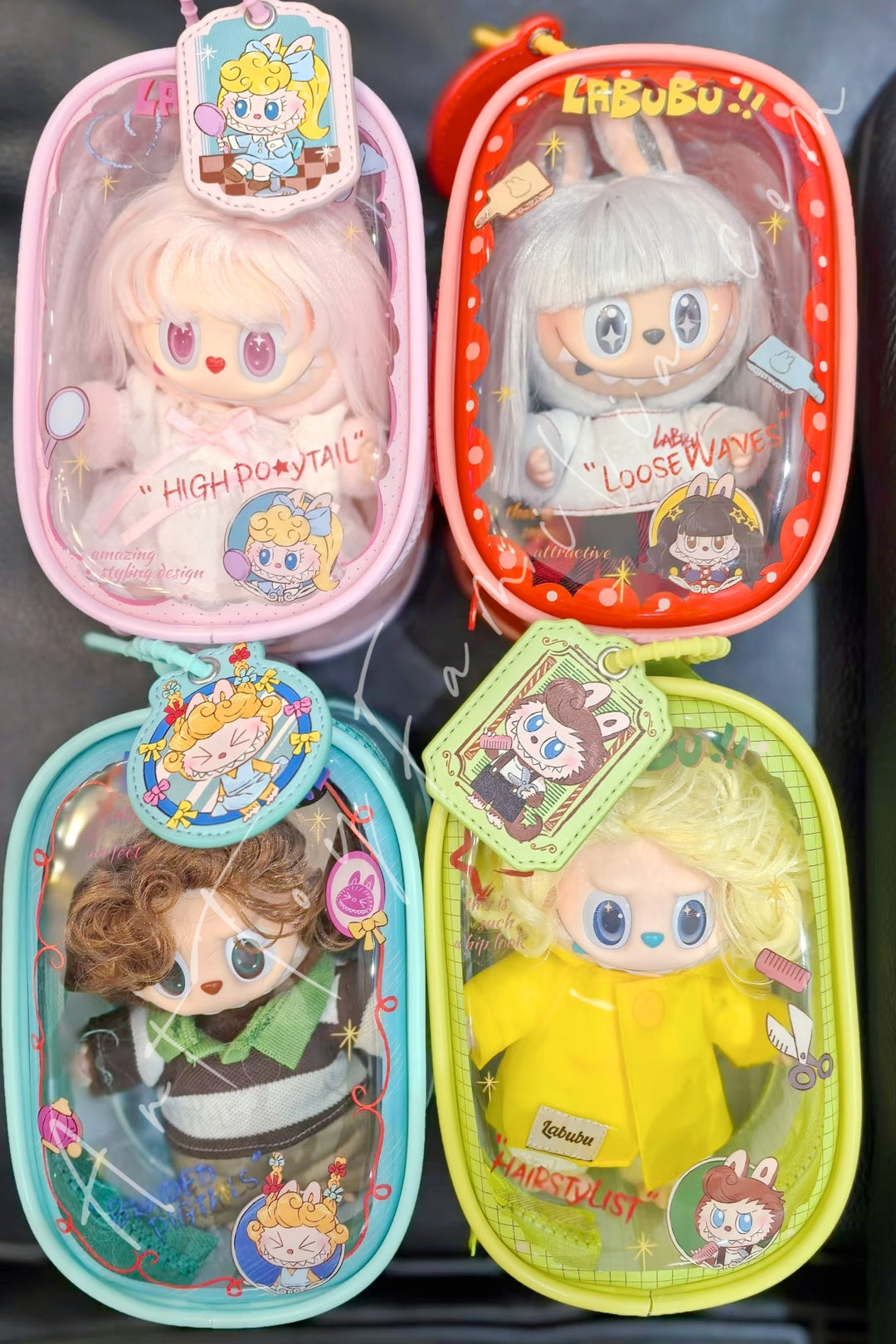 Popmart The Monsters Labubu Hair Salon Series Plush Doll Display Bag