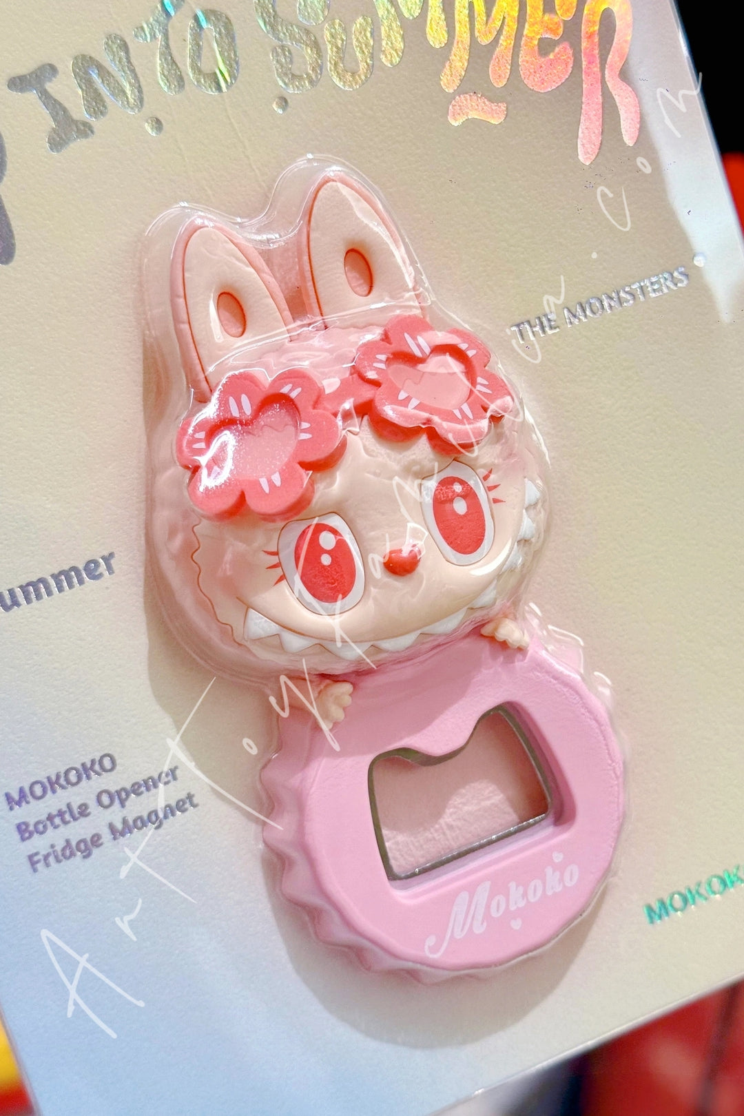 Popmart The Monsters Labubu Jump Into Summer Series Bottle Opener Fridge Magnet Mokoko