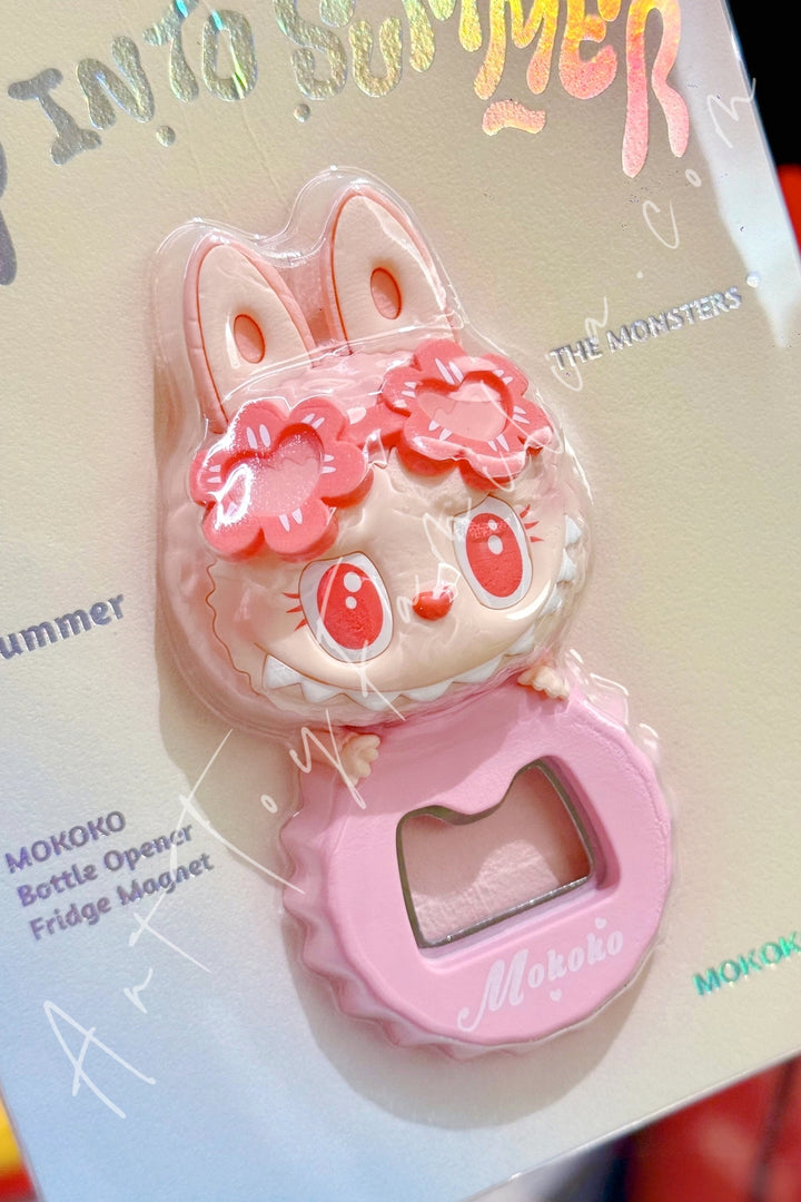 Popmart The Monsters Labubu Jump Into Summer Series Bottle Opener Fridge Magnet Mokoko