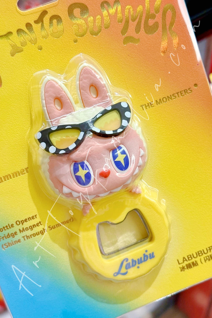 Popmart The Monsters Labubu Jump Into Summer Series Bottle Opener Fridge Magnet Shine Through Summer
