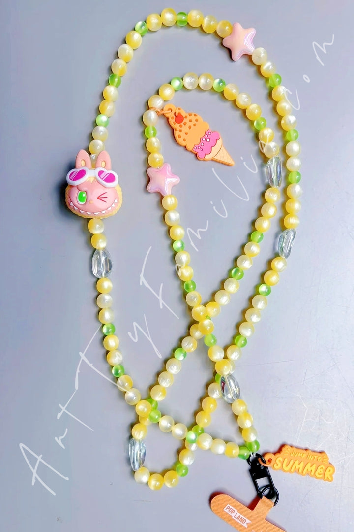 Popmart The Monsters Labubu Jump Into Summer Series Phone Charm Enjoy Summer