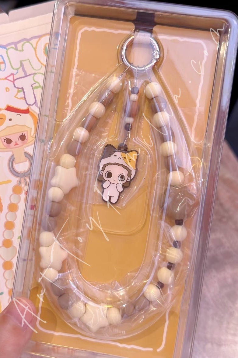 POP MART - The Monsters Labubu Pajama Party Series Phone Chain - 睡衣派对系列手机挂链 Nyota - 慵懒花猫