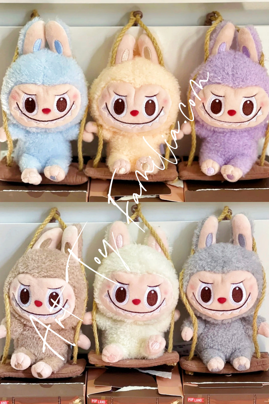 Popmart The Monsters Labubu Timber Workshop Series Playing On The Swing Plush Pendant Fullset