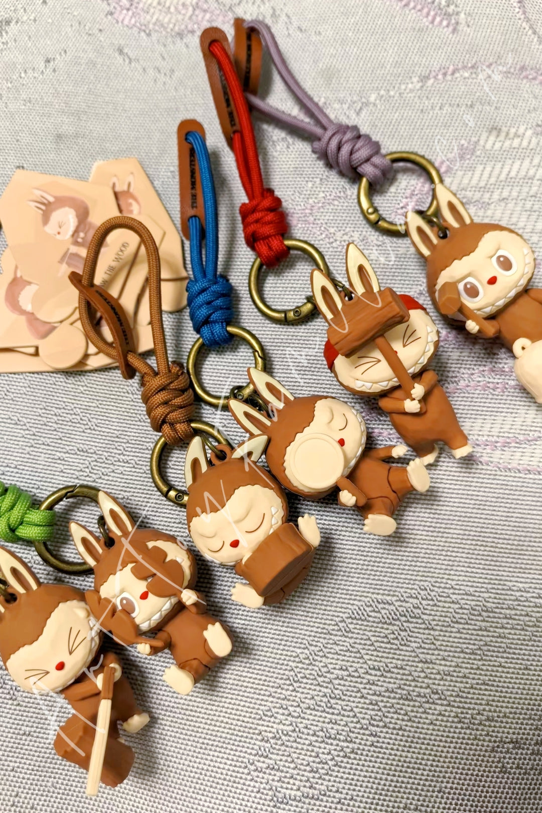 Popmart The Monsters Labubu Wood Workshop Series Keychain 6 confirmed figures