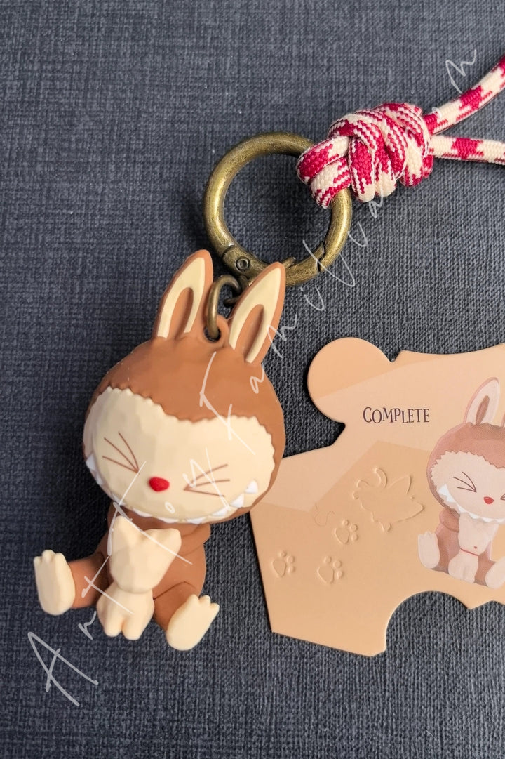 Popmart The Monsters Labubu Wood Workshop Series Keychain Complete(Secret)