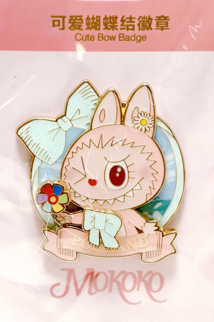 POP MART - The Monsters Mokoko Sweet Heart Series Badge - Mokoko甜心系列徽章 Cute Bow Badge - 可爱蝴蝶结徽章