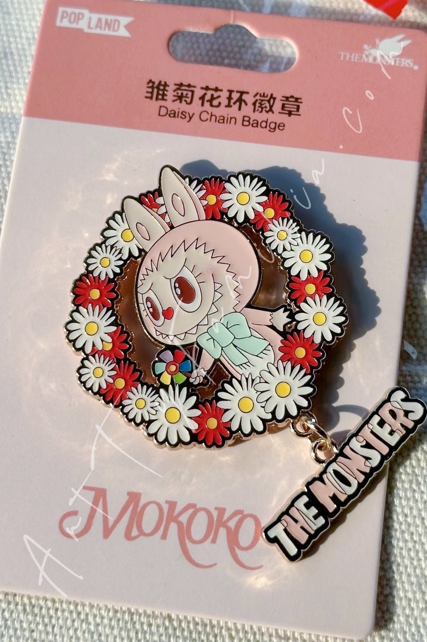 POP MART - The Monsters Mokoko Sweet Heart Series Badge - Mokoko甜心系列徽章 Daisy Chain Badge - 雏菊花环徽章