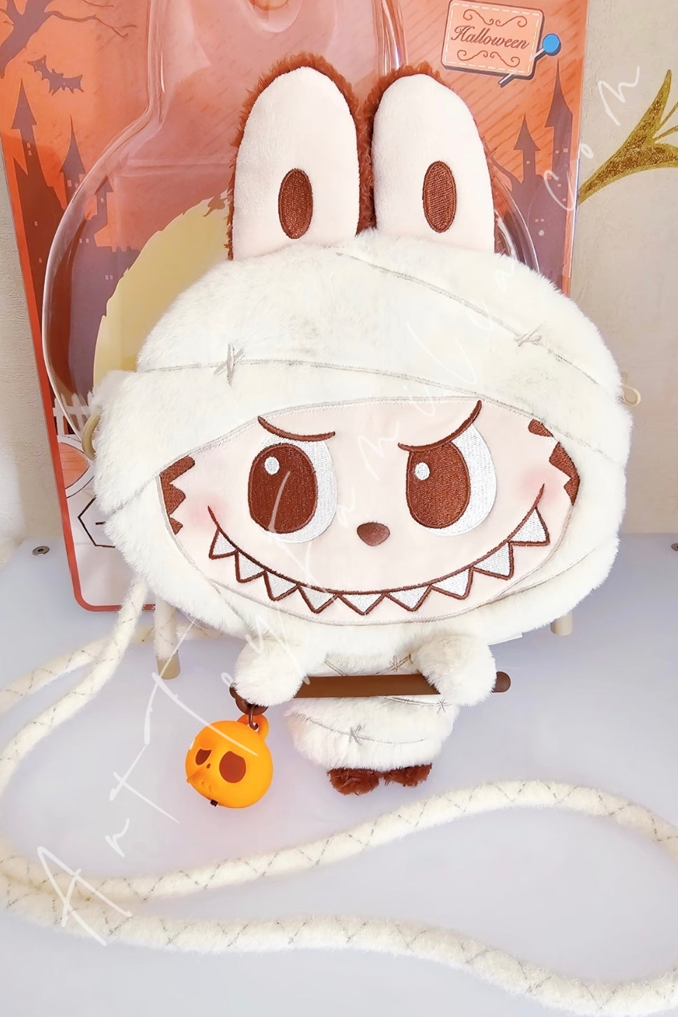 Popmart Too Cute To Haunt Series Labubu Big Head Plush Bag