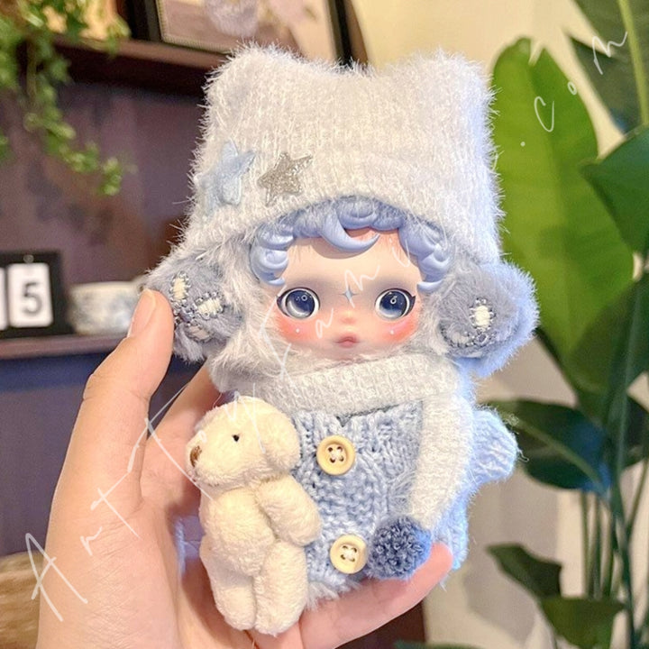 Skullpanda Cloth Fluffy Bear Sweater Set Blue