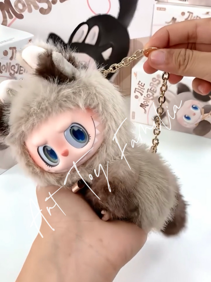 The Monsters Cat Mode On Series Vinyl Plush Pendant front with chain