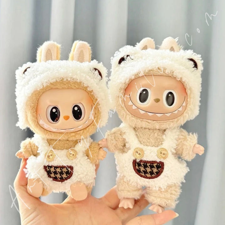 The Monsters Cloth Curly Plush Bear Overalls Set