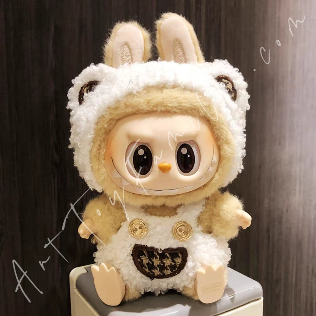 The Monsters Cloth Curly Plush Bear Overalls Set