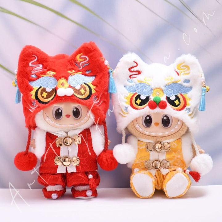 Art Toy Familia - Doll Cloth Lion Dance Celebration Set - 147 Cloth Only No Doll Red Hat + Red Clothes