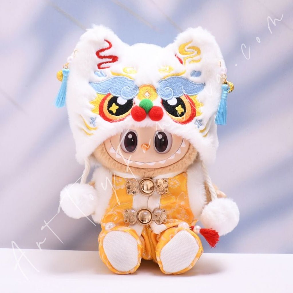 Art Toy Familia - Doll Cloth Lion Dance Celebration Set - 147 Cloth Only No Doll White Hat + Yellow Clothes