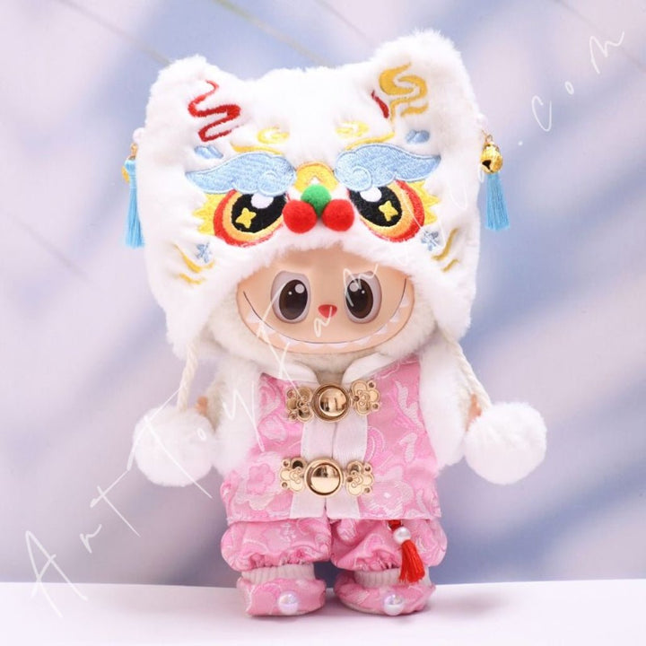 Art Toy Familia - Doll Cloth Lion Dance Celebration Set - 147 Cloth Only No Doll White Hat + Pink Clothes