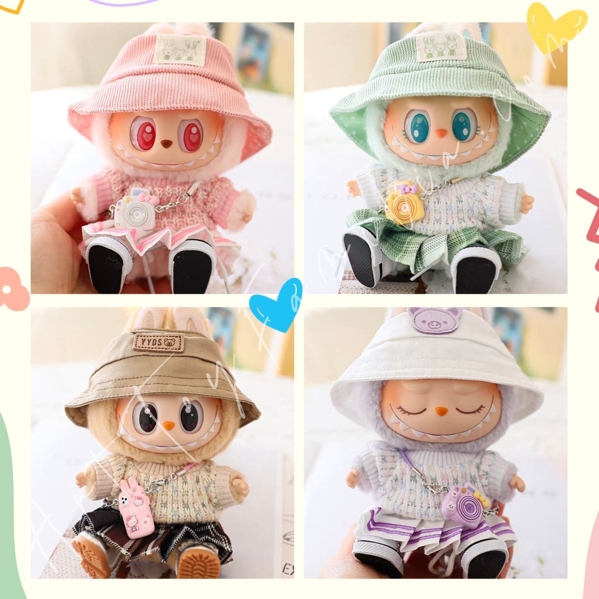 Labubu Doll Cloth Pastel Picnic Skirt Set – Art Toy Familia