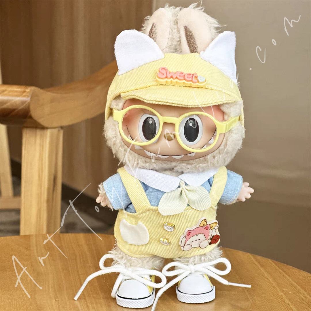 The Monsters Cloth Sweet Buttercream Kitten Overalls Set