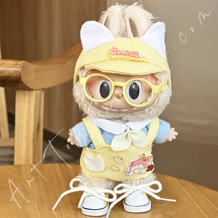 The Monsters Cloth Sweet Buttercream Kitten Overalls Set