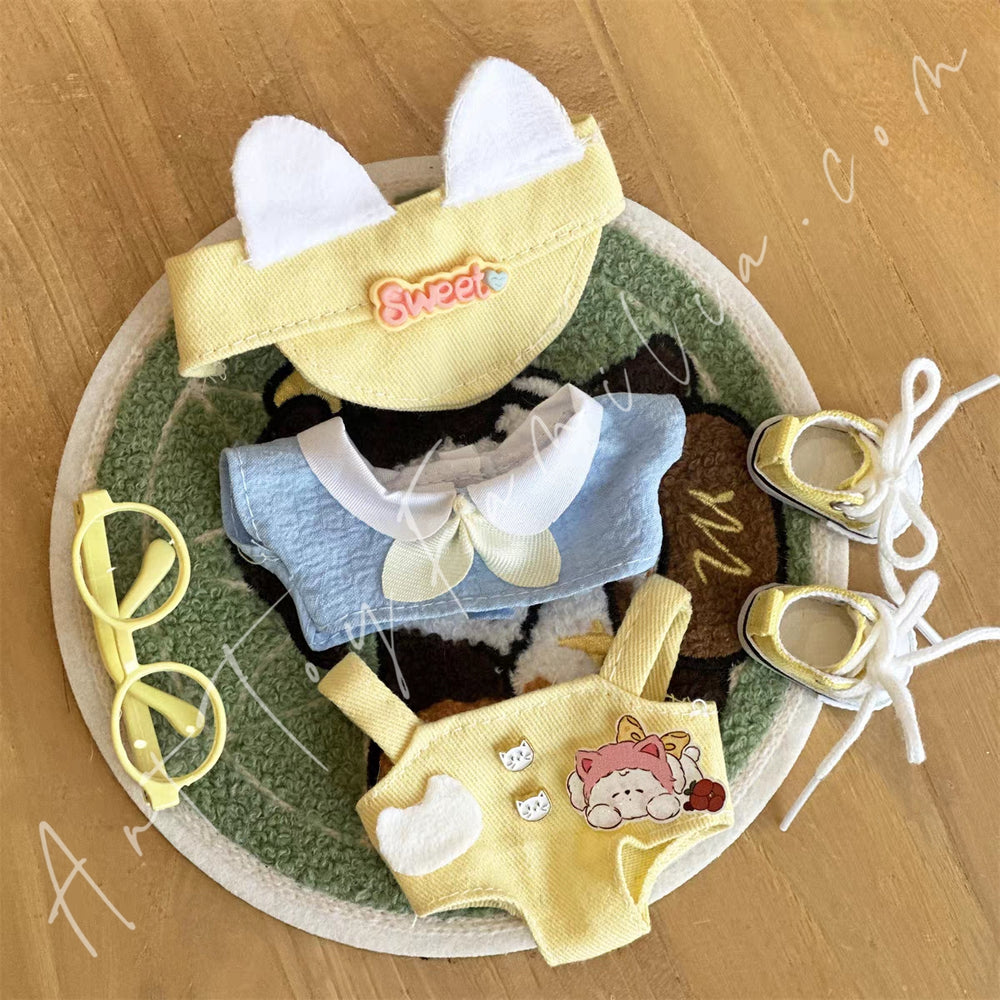 The Monsters Cloth Sweet Buttercream Kitten Overalls Set