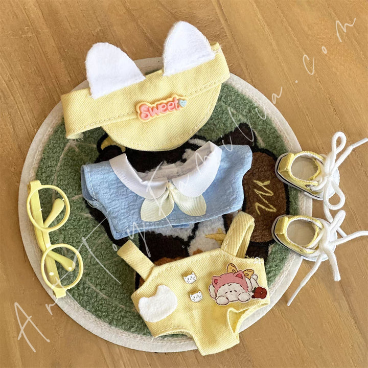 The Monsters Cloth Sweet Buttercream Kitten Overalls Set