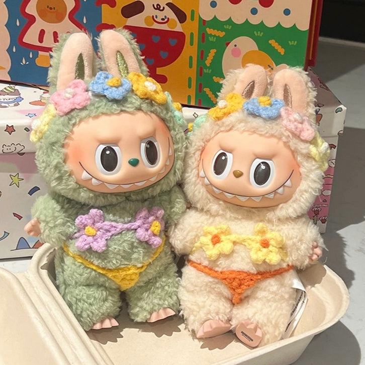 The Monsters Labubu Cloth Blossom Knit Bikini Duo