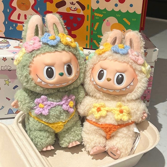 The Monsters Labubu Cloth Blossom Knit Bikini Duo