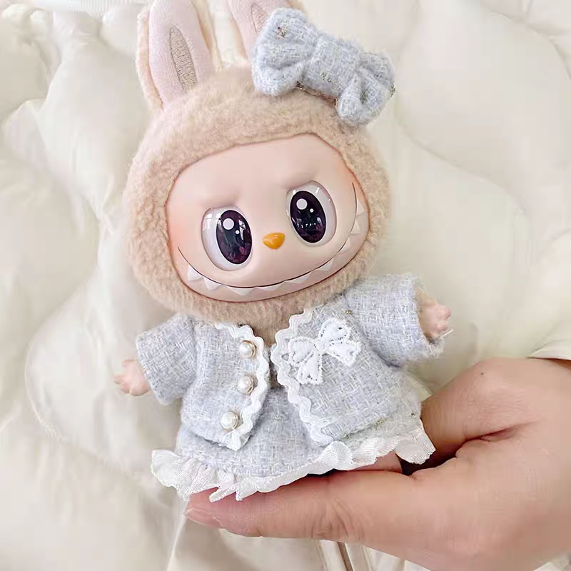 The Monsters Labubu Cloth Chic Tweed Doll Ensemble Blue