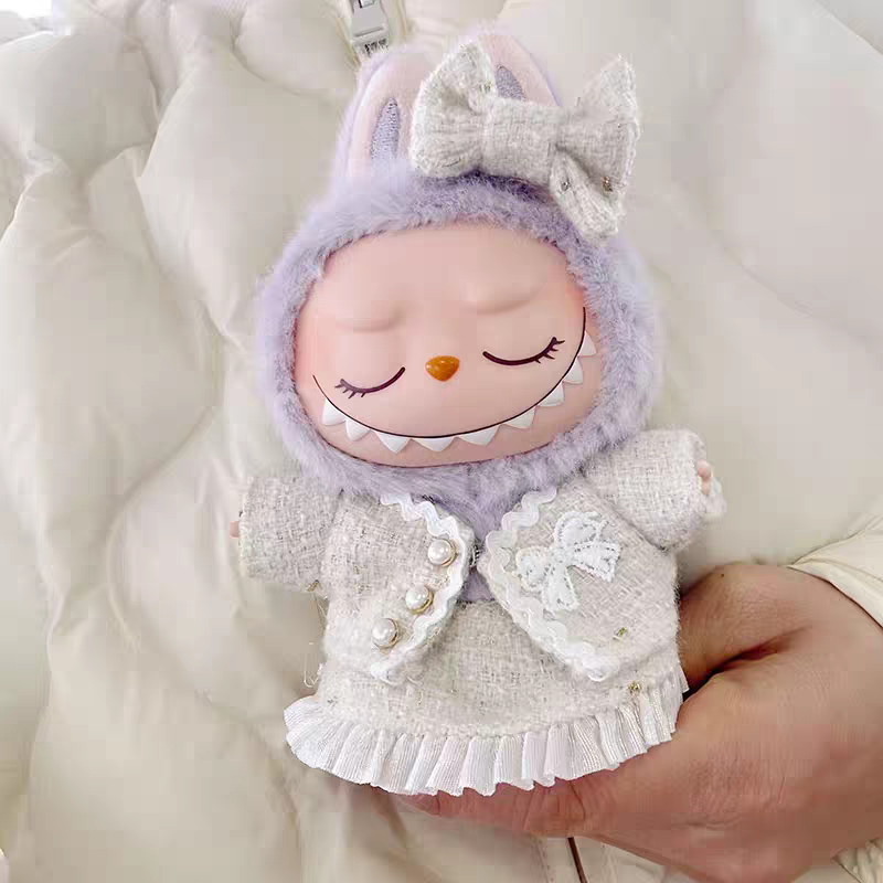 The Monsters Labubu Cloth Chic Tweed Doll Ensemble White