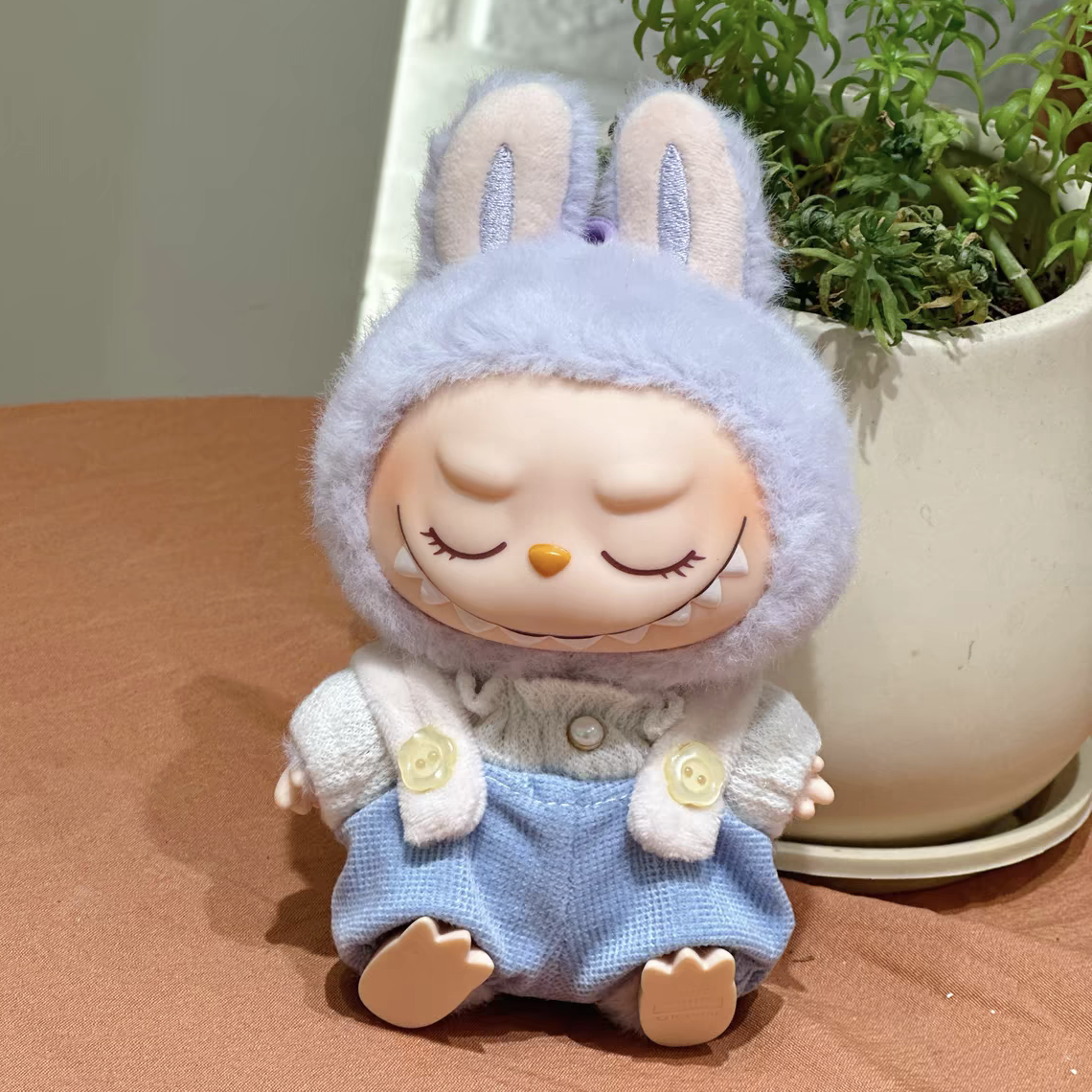The Monsters Labubu Cloth Cotton Candy Overalls Set Blue ver