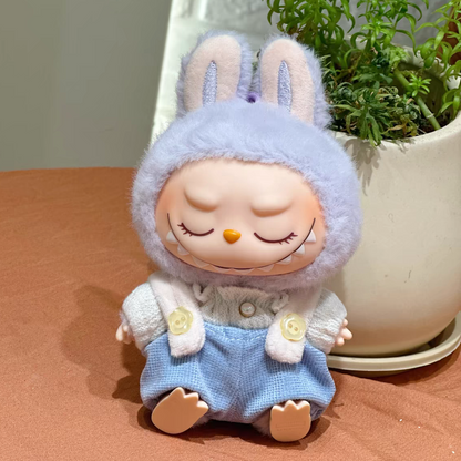 The Monsters Labubu Cloth Cotton Candy Overalls Set Blue ver