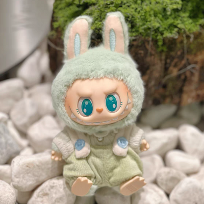 The Monsters Labubu Cloth Cotton Candy Overalls Set Green ver