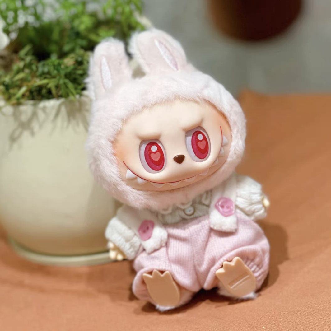 The Monsters Labubu Cloth Cotton Candy Overalls Set Pink ver