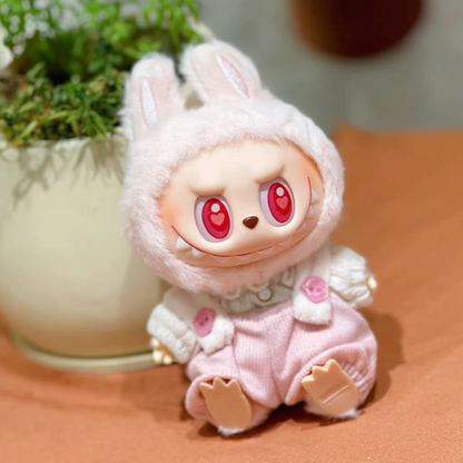 The Monsters Labubu Cloth Cotton Candy Overalls Set Pink ver