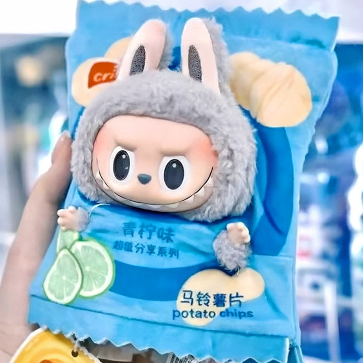 The Monsters Labubu Cloth Crispy Chip Sack Cutie Blue